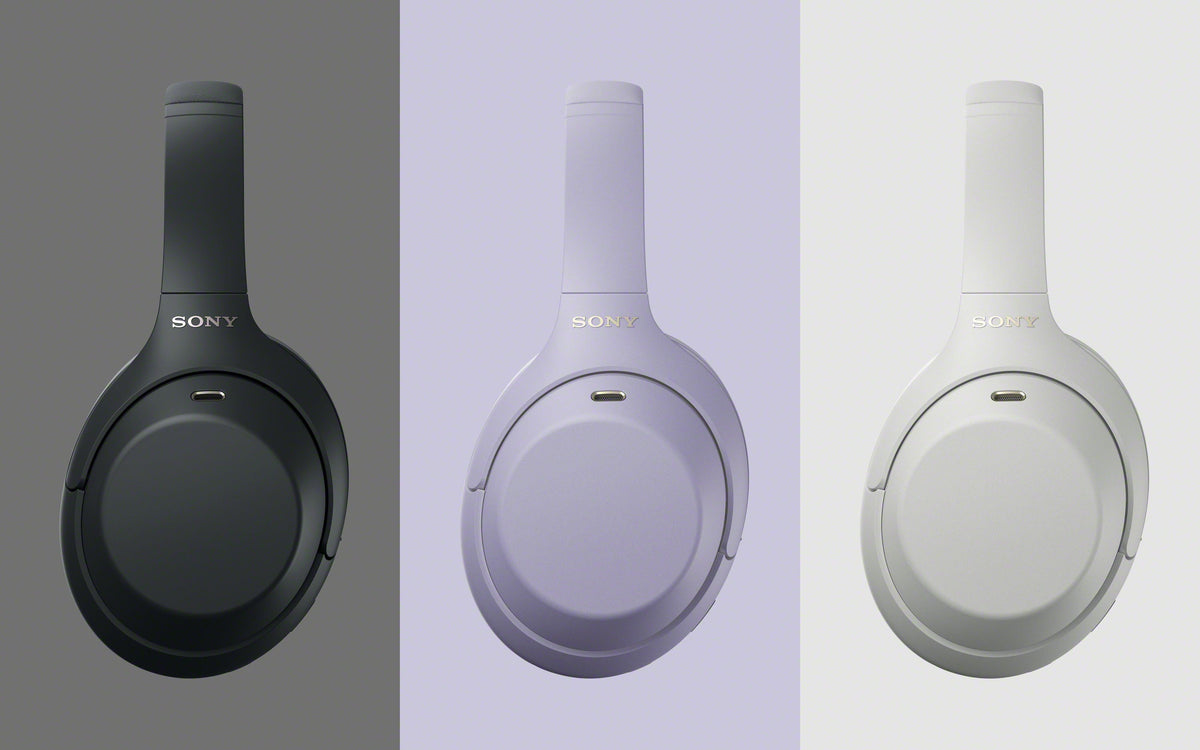 Sony WH-1000XM4C headphones in black, silver and lavender (Image: Sony)