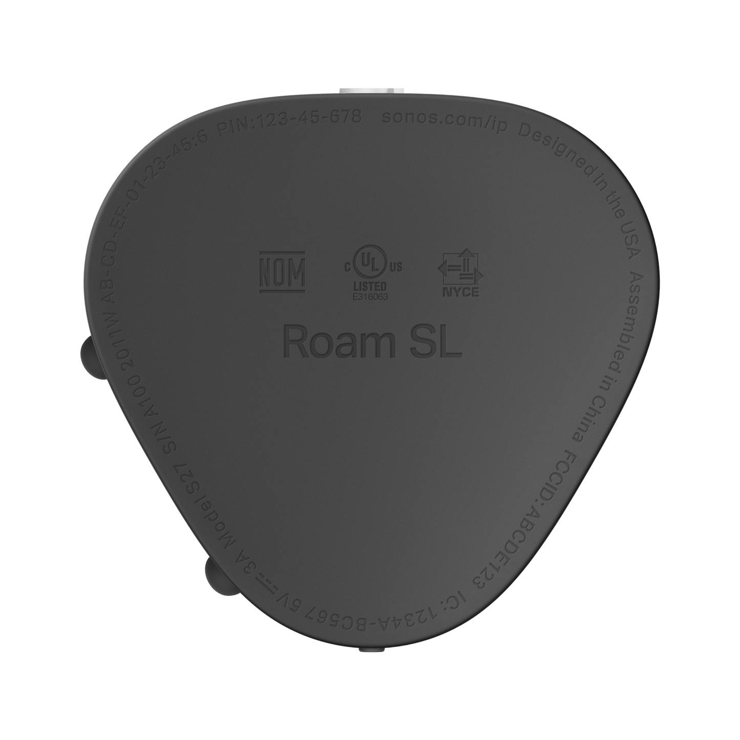 Sonos Roam SL in Shadow Black, bottom view