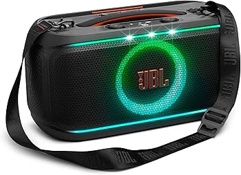 JBL PartyBox On-The-Go 2 with 2 Mic side view — available in Kenya at Trewrld KES 54,000, M-Pesa & free Nairobi delivery