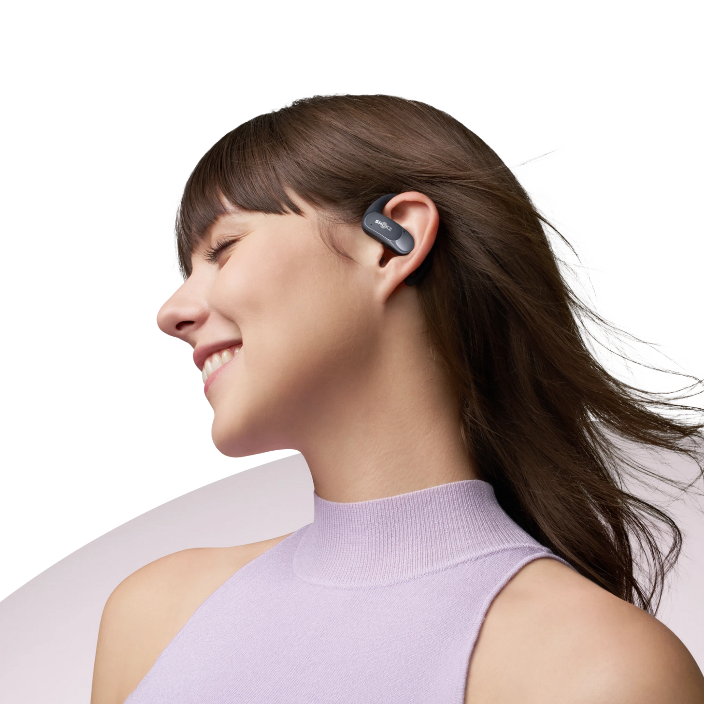 Shokz OpenFit Air in Black worn during daily wear