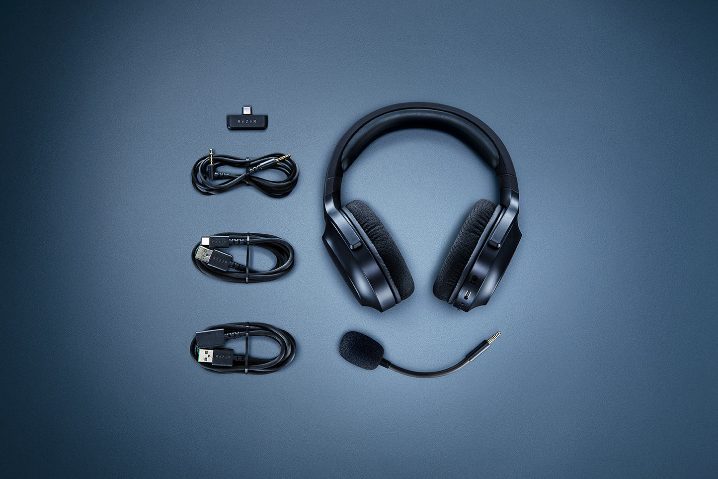 Razer Barracuda X earcup close-up showing FlowKnit cushion