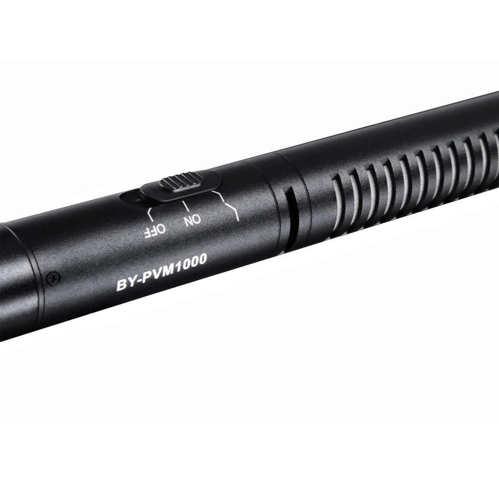BOYA BY-PVM1000 shotgun microphone with shockmount and windscreen
