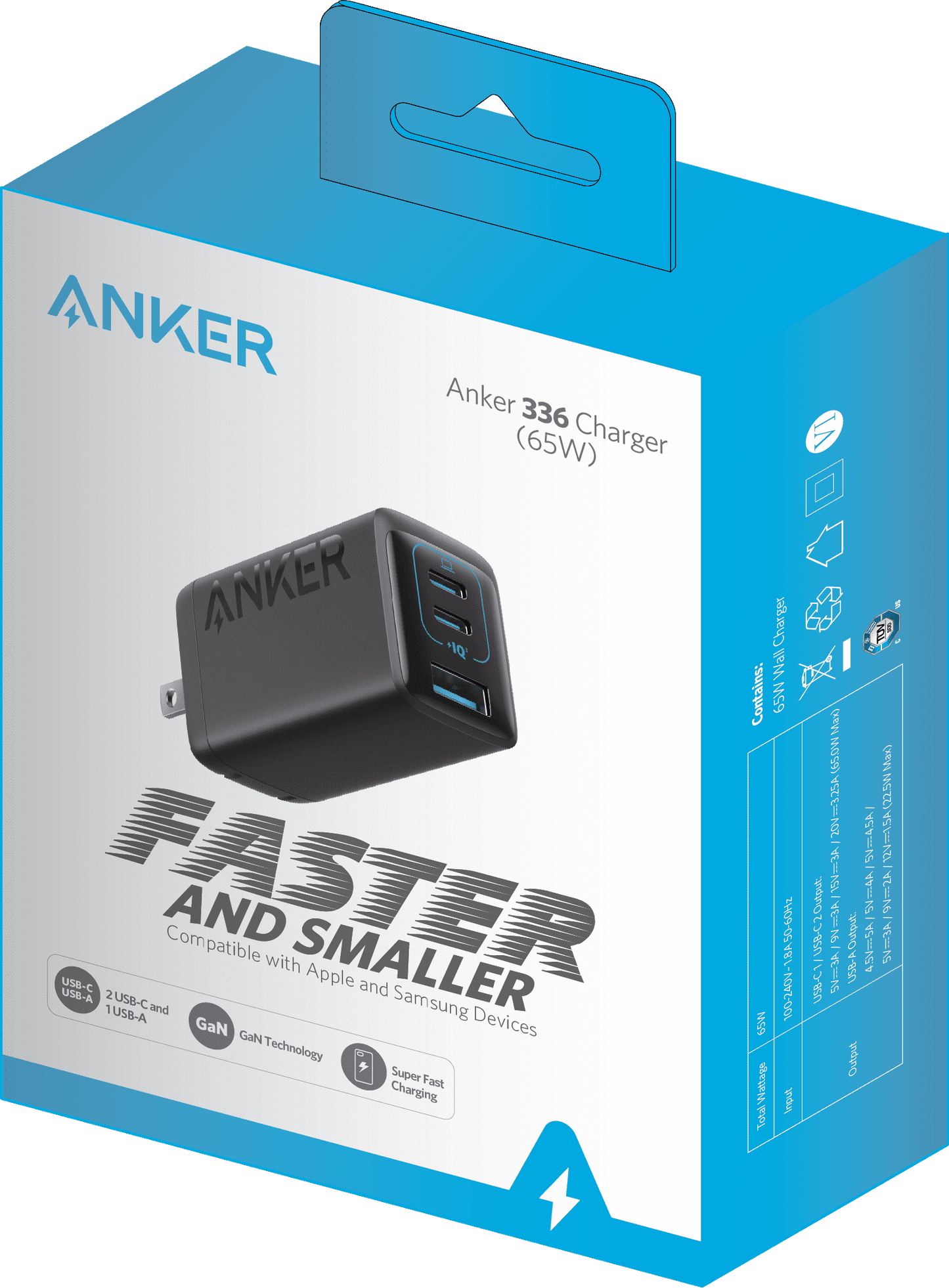 Anker 735 Charger (Nano II 65W) 3-Port side view — available in Kenya at Trewrld KES 8,500, M-Pesa & free Nairobi delivery