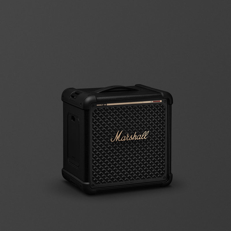 Marshall Bromley 150 party speaker in Black and Brass against a dark background (Image: Marshall)