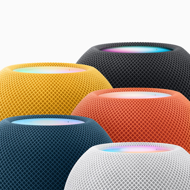The HomePod mini colour lineup (Image: Apple)