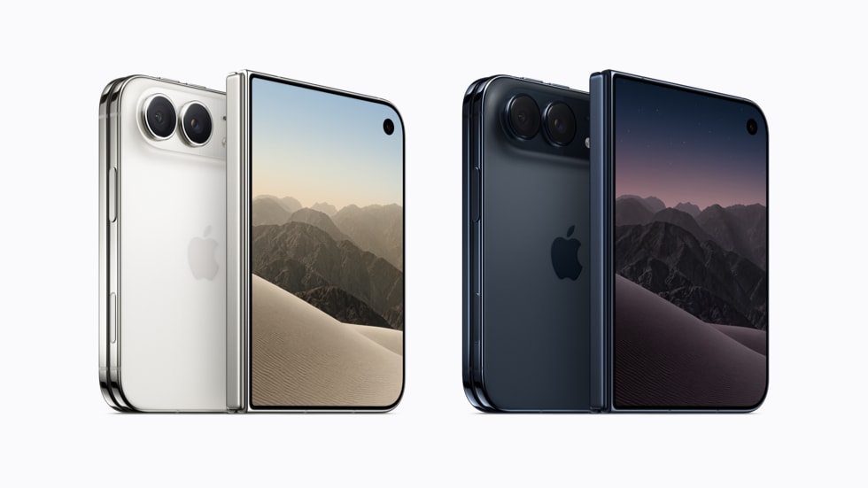 Apple iPhone Duo in star white and night sky, official Apple image