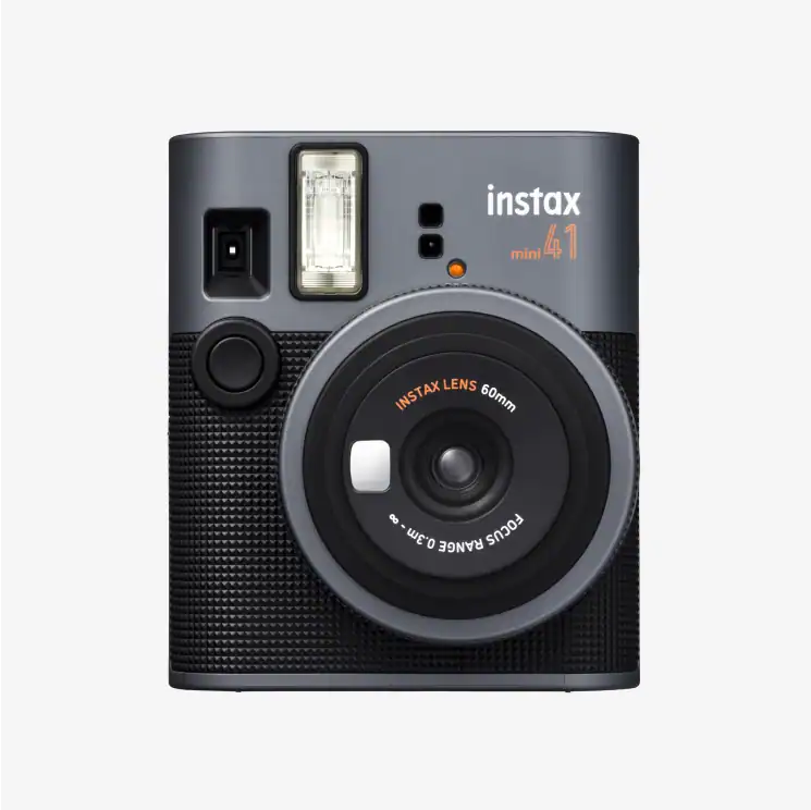 Fujifilm Instax Mini 41 instant camera in Black, front view