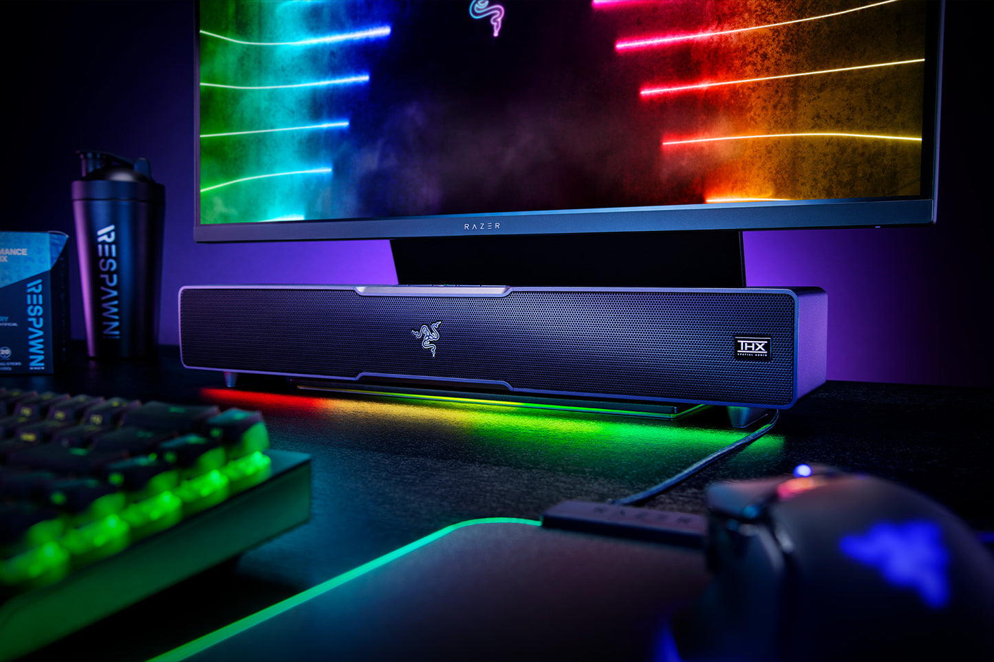Razer Leviathan V2 gaming soundbar and subwoofer set