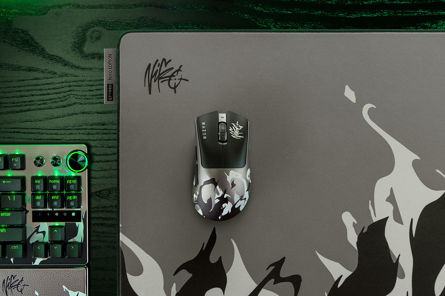 Razer DeathAdder V4 Pro NiKo Edition side profile showing ergonomic shape