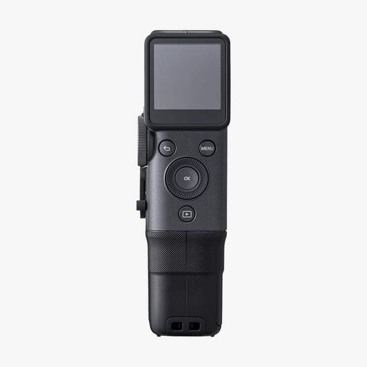 instax mini Evo Cinema camera in selfie mode with built-in mirror