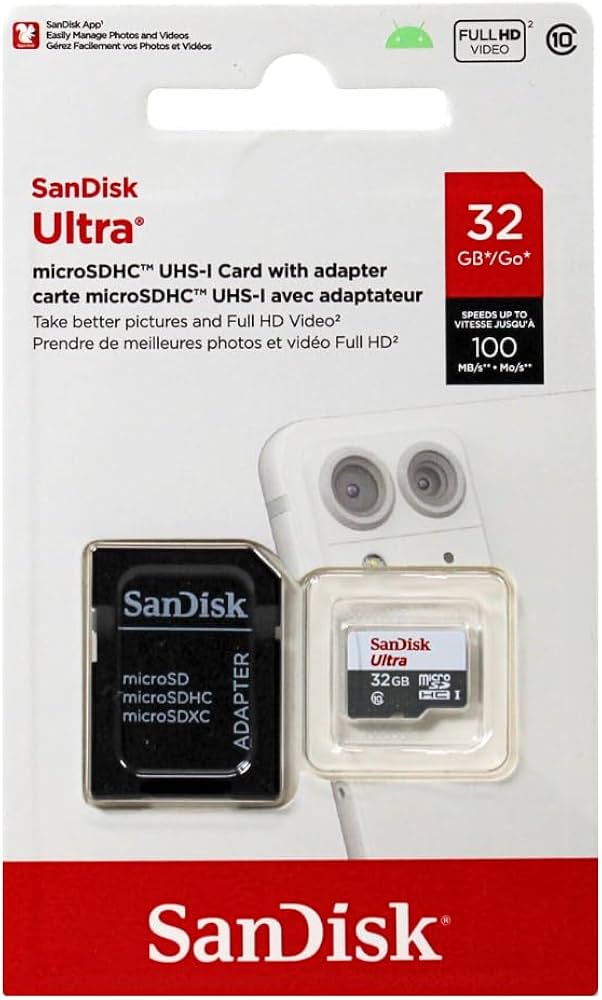 SanDisk 32GB Micro Class 10 front view — available in Kenya at Trewrld KES 6,300, M-Pesa & free Nairobi delivery