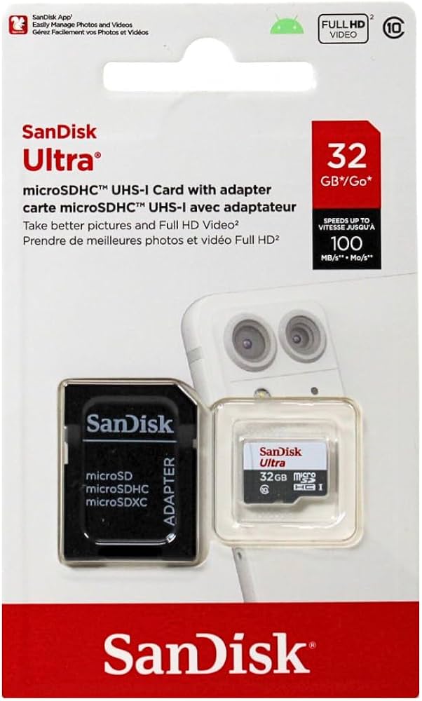 32GB SanDisk SD Class 10 side view — available in Kenya at Trewrld KES 6,500, M-Pesa & free Nairobi delivery