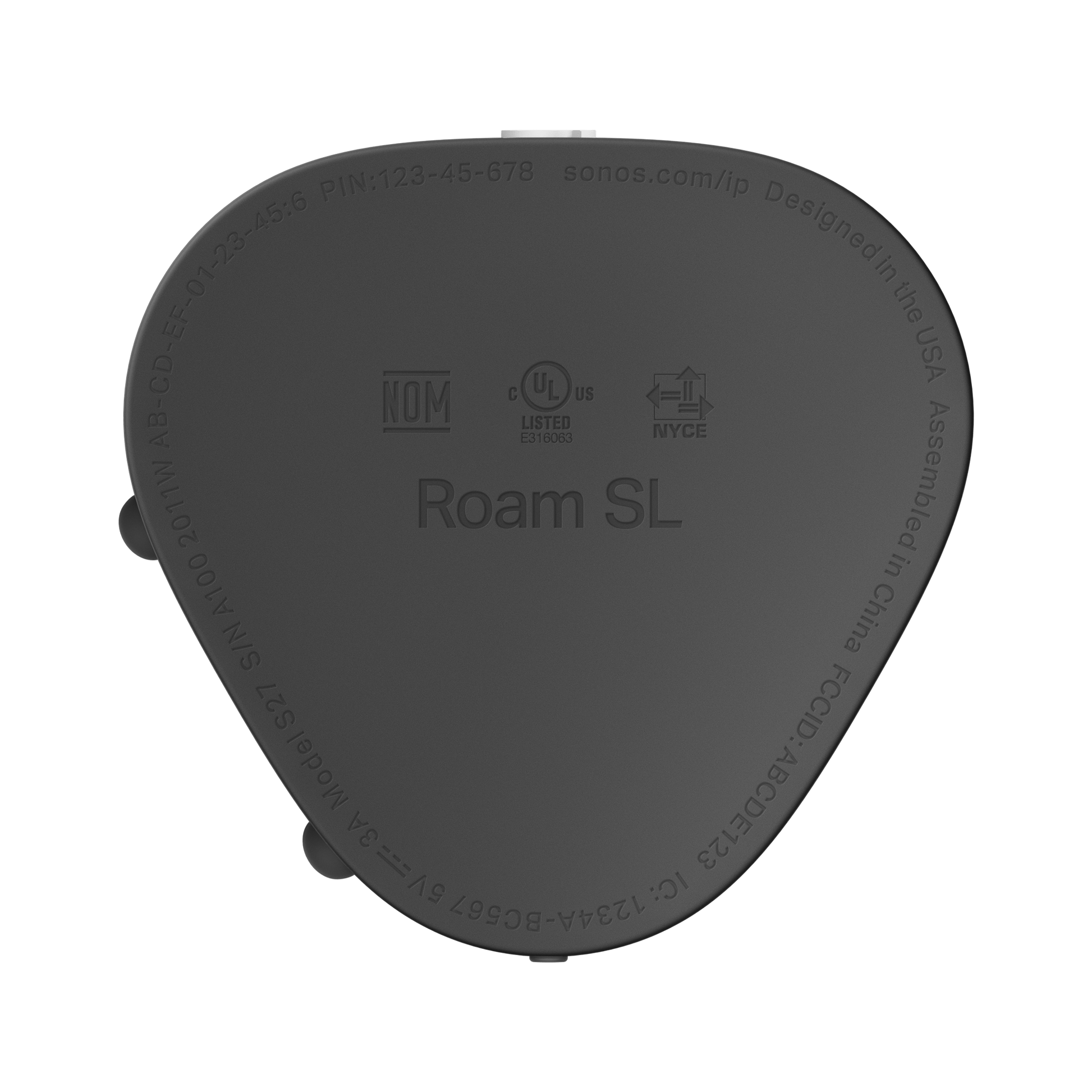Sonos Roam SL in Shadow Black, bottom view