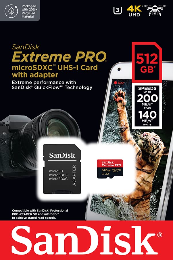 SanDisk 512GB Micro Extreme PRO side view — available in Kenya at Trewrld KES 17,000, M-Pesa & free Nairobi delivery