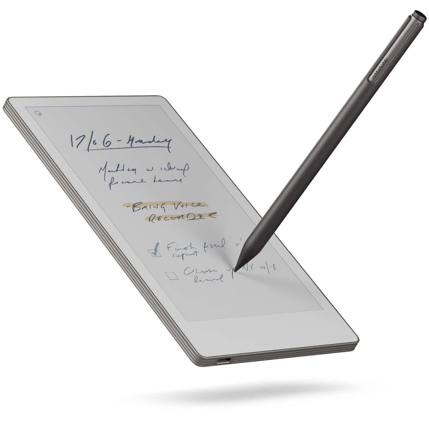 reMarkable Paper Pro + Marker Plus side view — available in Kenya at Trewrld KES 101,000, M-Pesa & free Nairobi delivery
