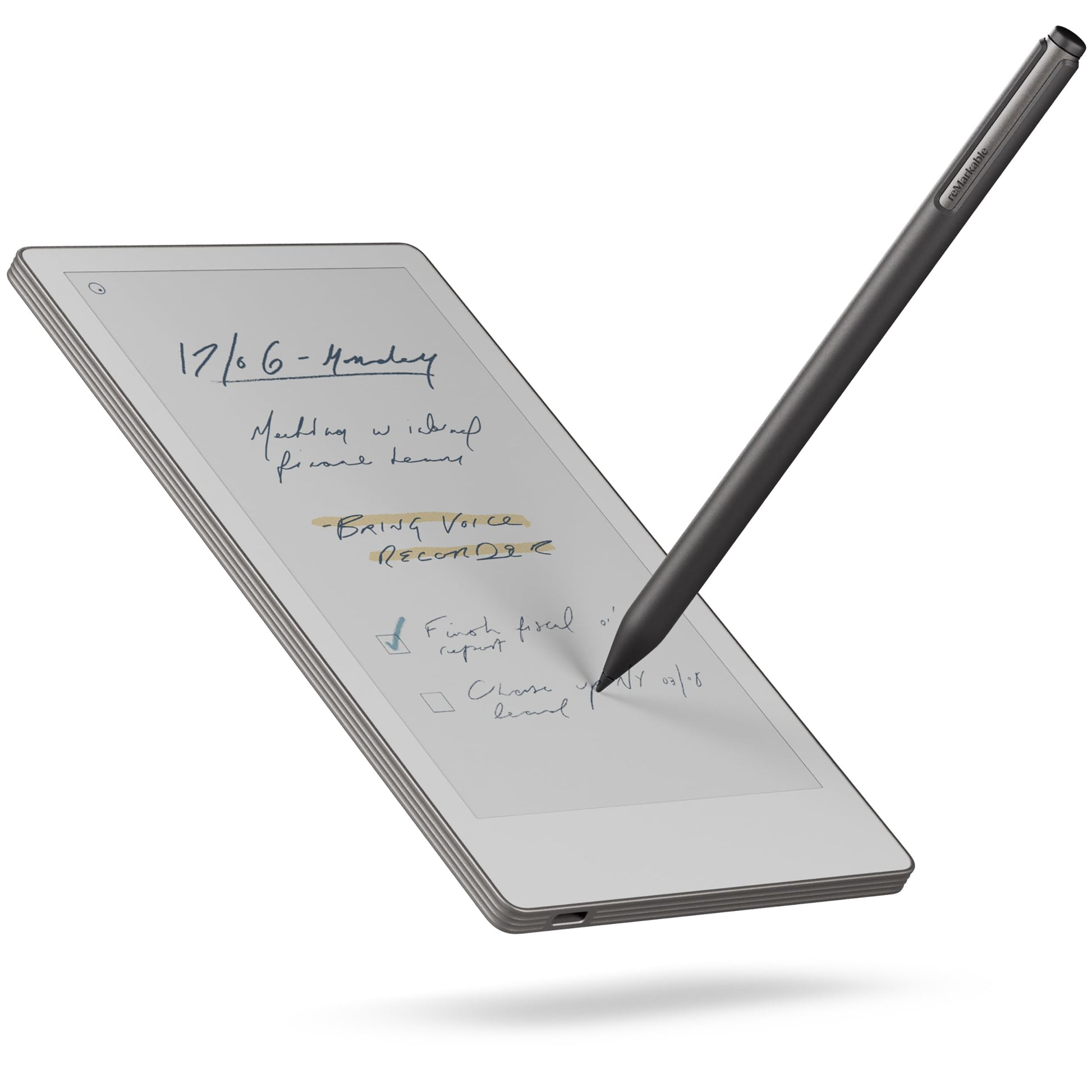 reMarkable Paper Pro + Marker Plus side view — available in Kenya at Trewrld KES 101,000, M-Pesa & free Nairobi delivery