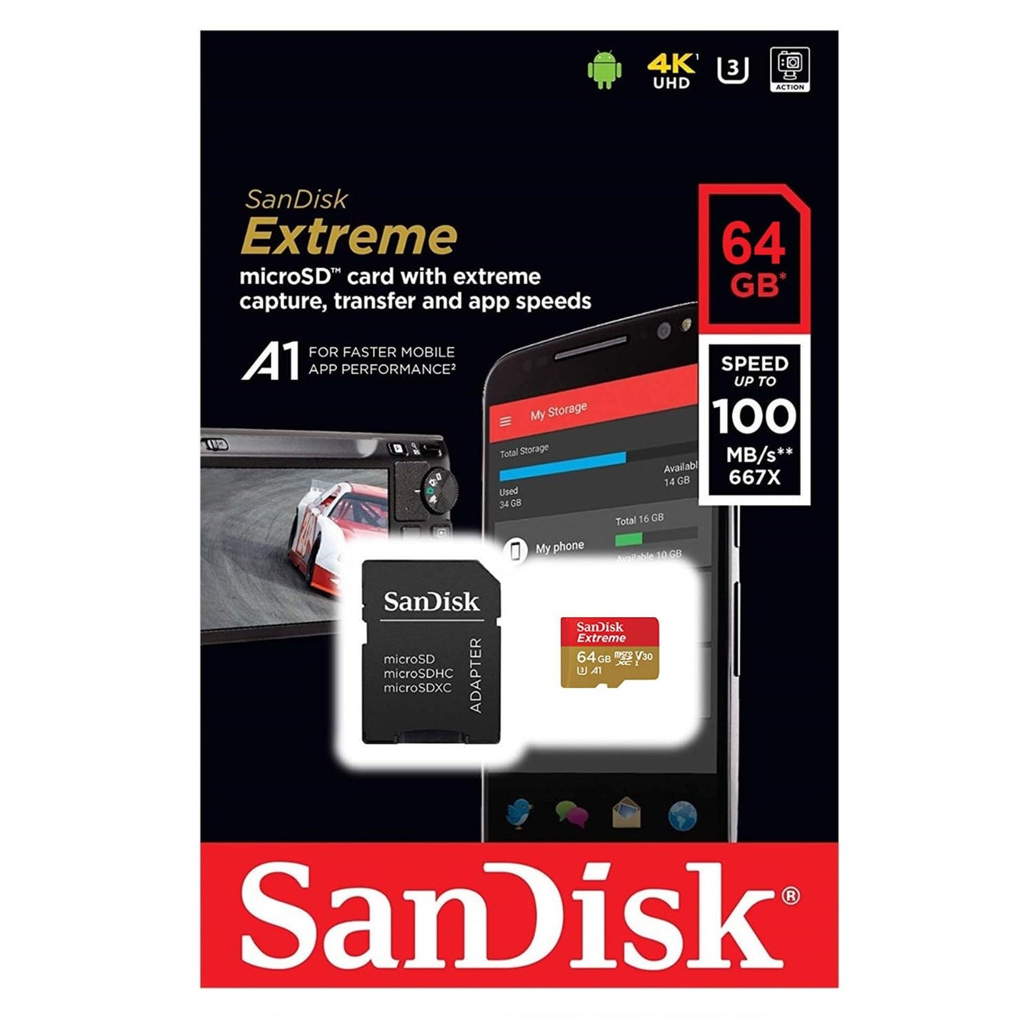 SanDisk 64GB Extreme Go USB 3.2 Flash Drive side view — available in Kenya at Trewrld KES 7,800, M-Pesa & free Nairobi deliv…