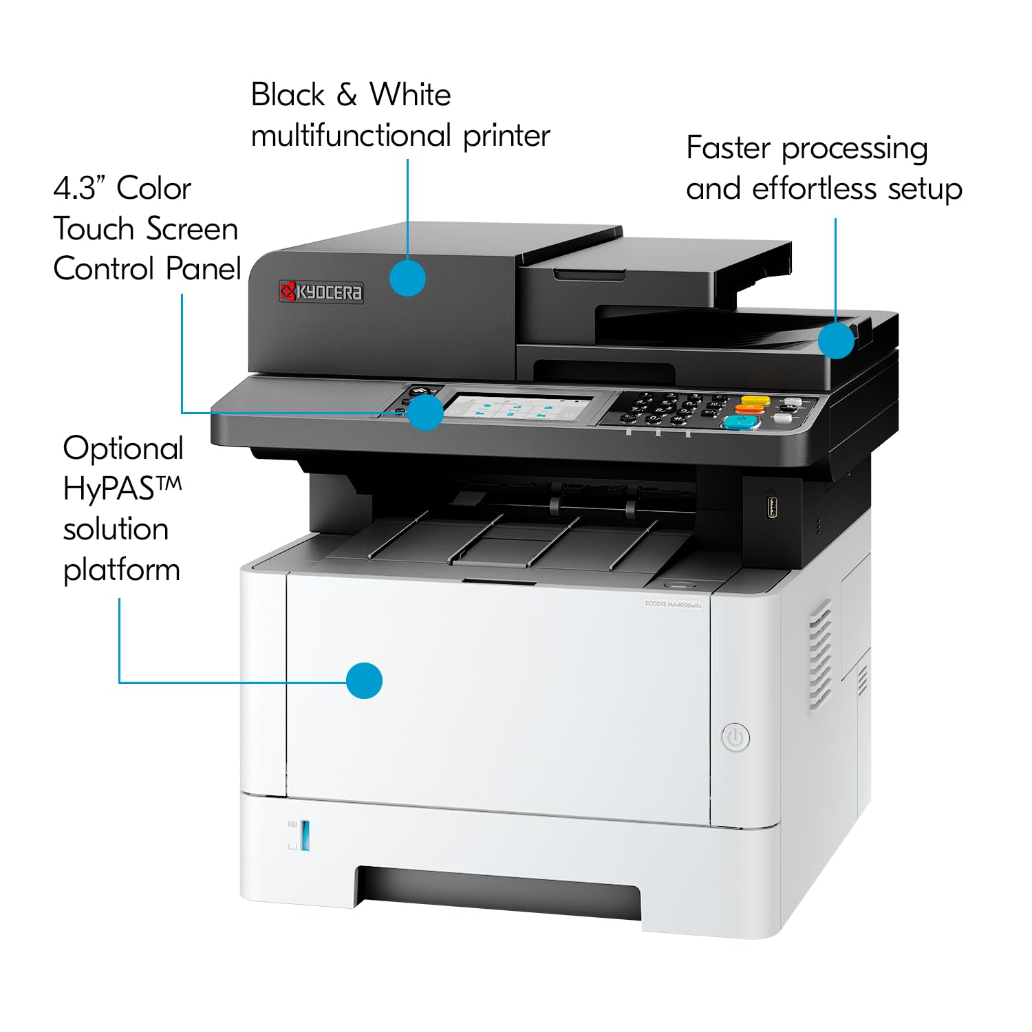 Kyocera ECOSYS MA4000wifx Mono MFP detail view — available in Kenya at Trewrld KES 128,000, M-Pesa & free Nairobi delivery
