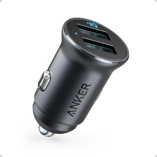 Anker PowerDrive 2 24W Dual USB-A Car Charger front view — available in Kenya at Trewrld KES 6,500, M-Pesa & free Nairobi de…