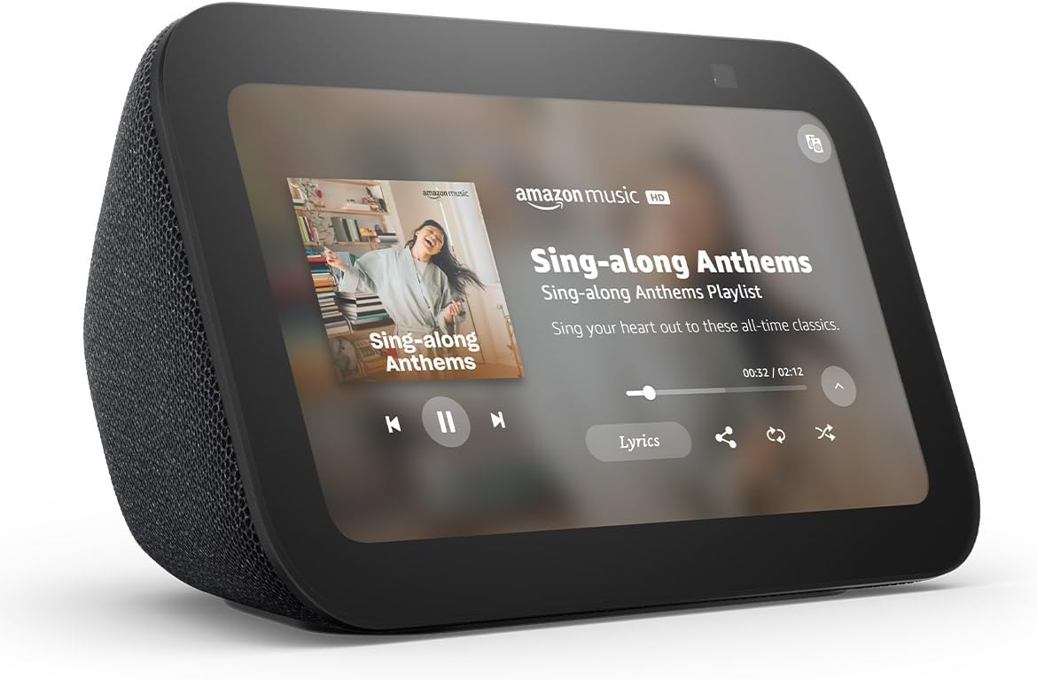 Echo Show 5 Charcoal front display view