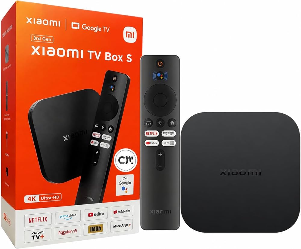 Xiaomi TV Box S (3rd Gen) side view — available in Kenya at Trewrld KES 13,000, M-Pesa & free Nairobi delivery