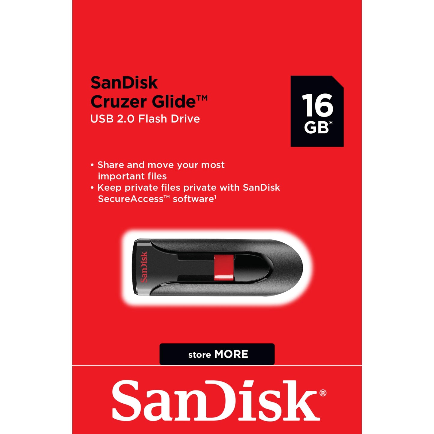 SanDisk 16GB Cruzer Glide front view — available in Kenya at Trewrld KES 5,800, M-Pesa & free Nairobi delivery