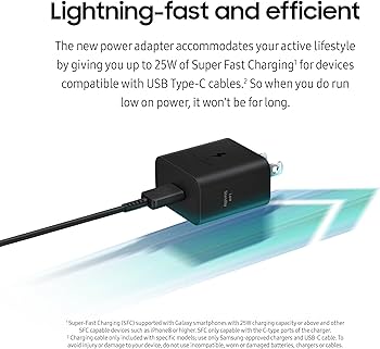 Samsung 25W Adapter with Cable side view — available in Kenya at Trewrld KES 6,800, M-Pesa & free Nairobi delivery