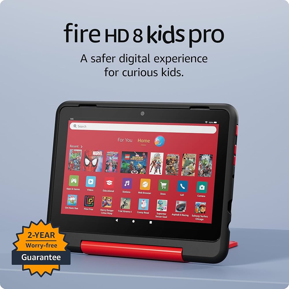 Amazon Fire HD 8 Kids Pro (12th Gen, 2024) side view — available in Kenya at Trewrld KES 19,000, M-Pesa & free Nairobi deliv…