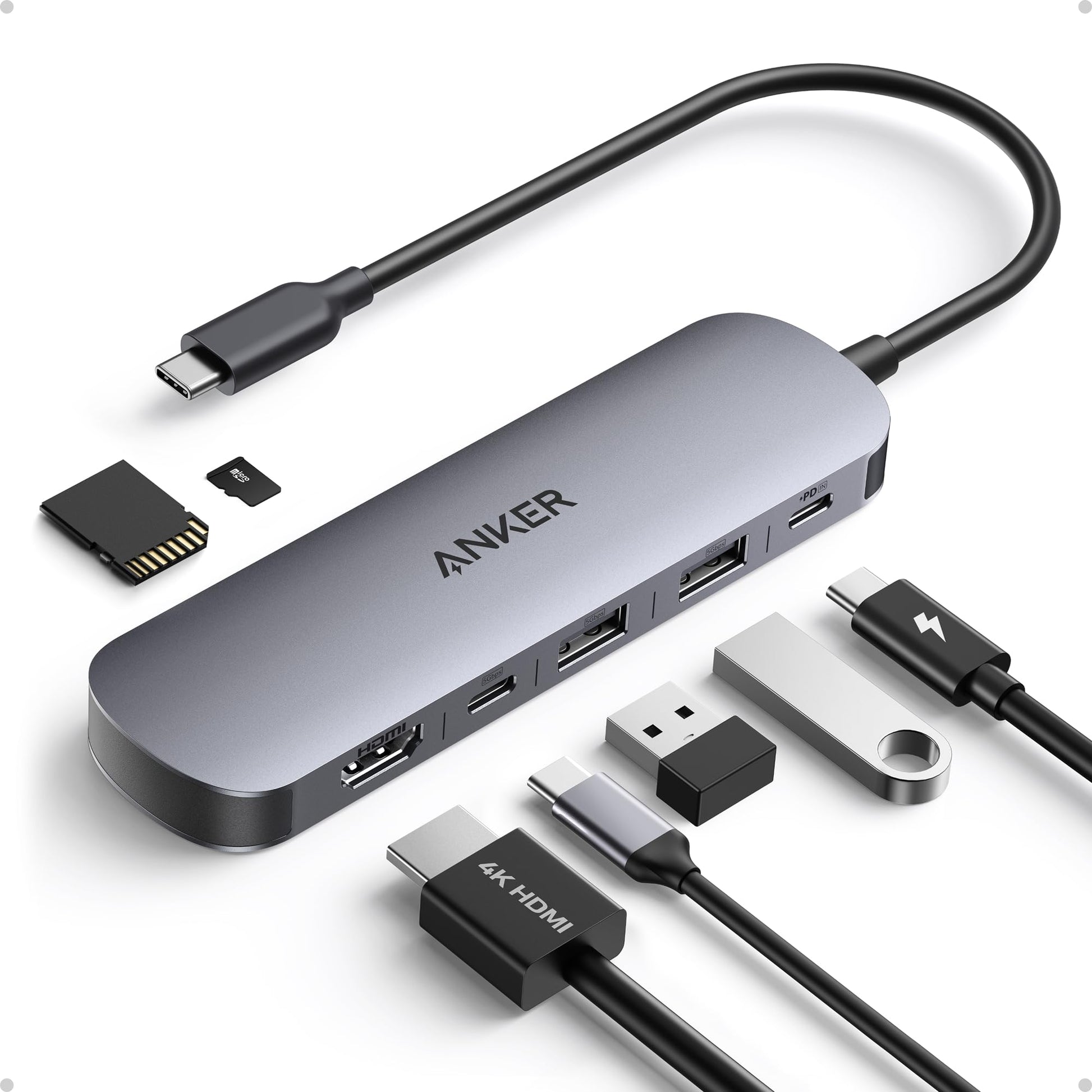 Anker 7IN1 USB Hub front view — available in Kenya at Trewrld KES 10,500, M-Pesa & free Nairobi delivery