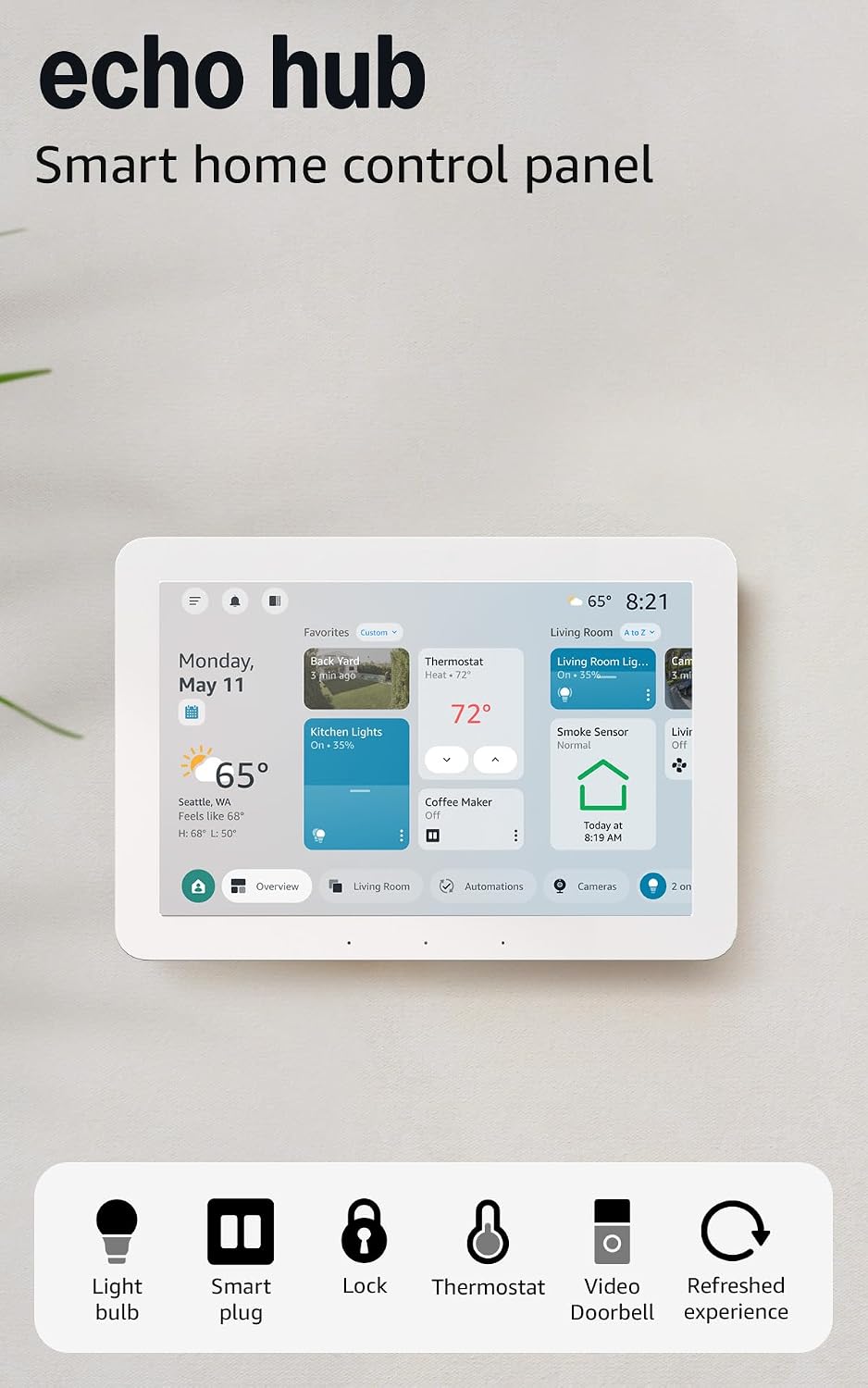 Amazon Echo Hub White smart home control panel