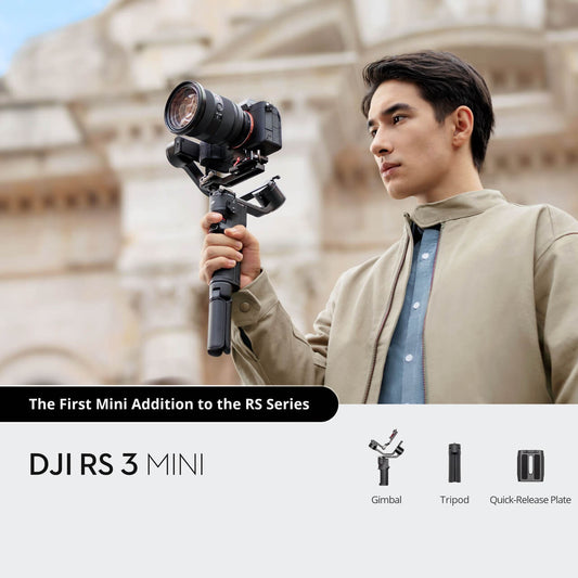 DJI RS 3 Mini camera gimbal stabilizer front view - available in Kenya at Trewrld