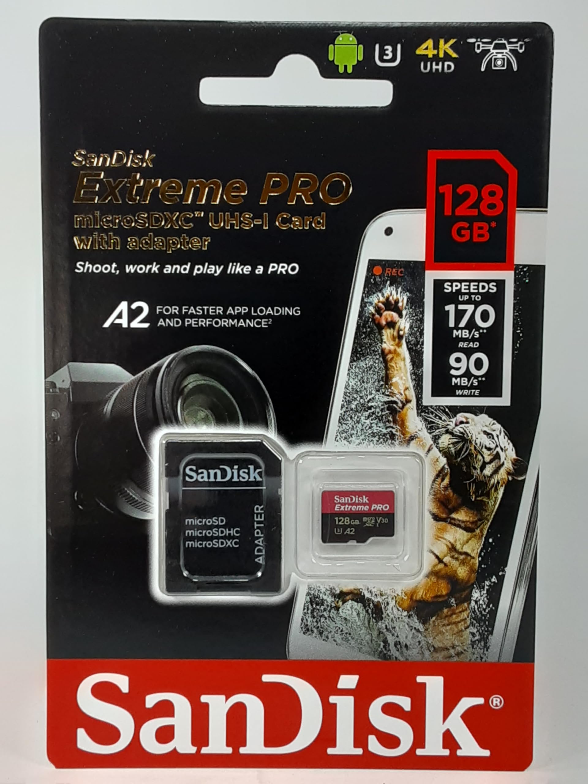 SanDisk 128GB SD Extreme PRO detail view — available in Kenya at Trewrld KES 9,800, M-Pesa & free Nairobi delivery