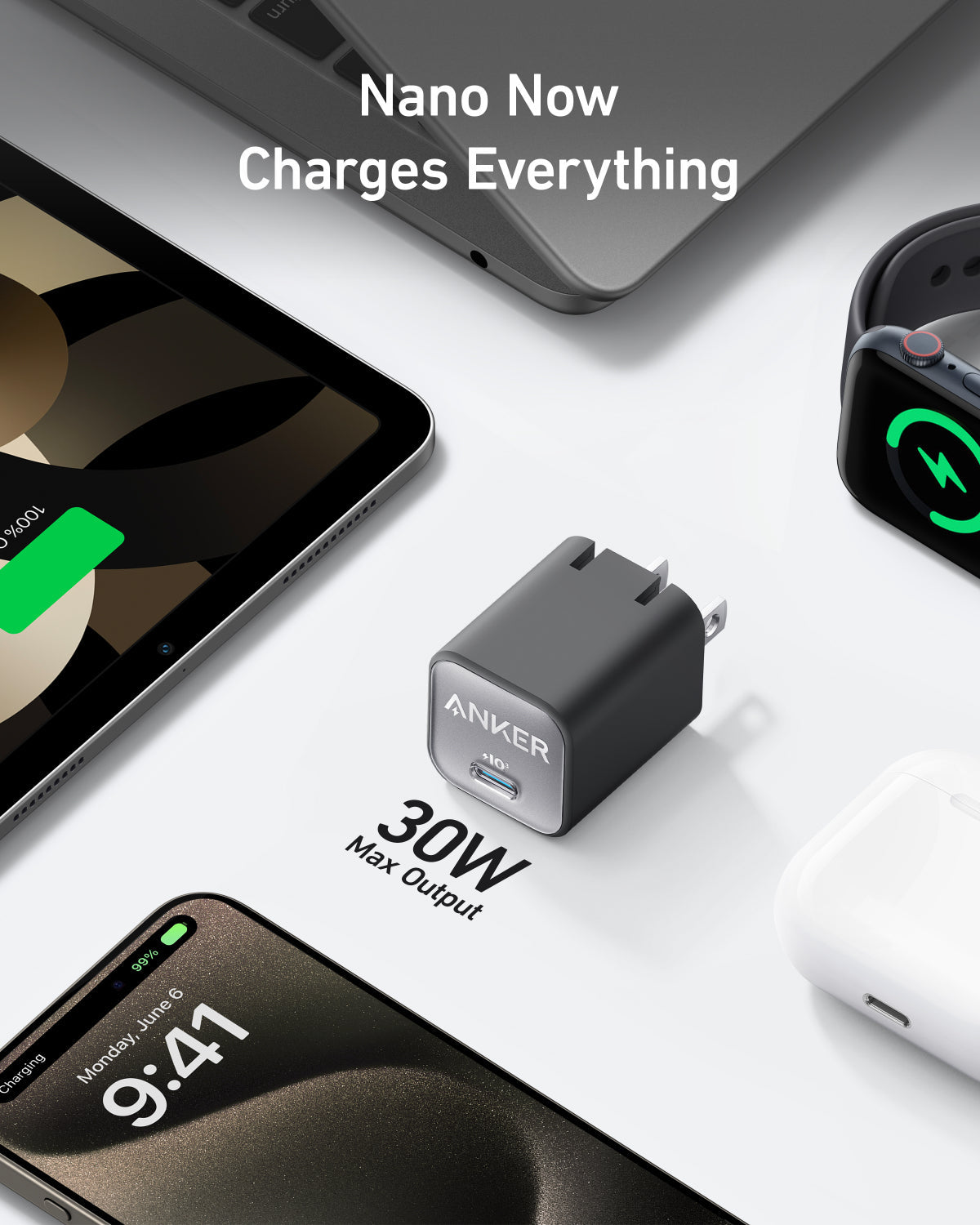 Anker Nano Charger 30W - size comparison showing compact design