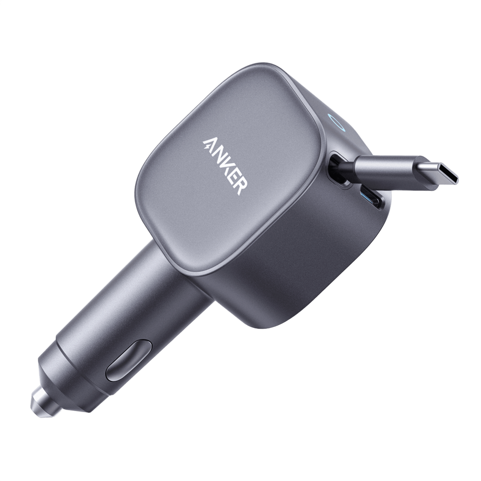 Anker Nano 75W Car Charger with built-in retractable USB-C cable