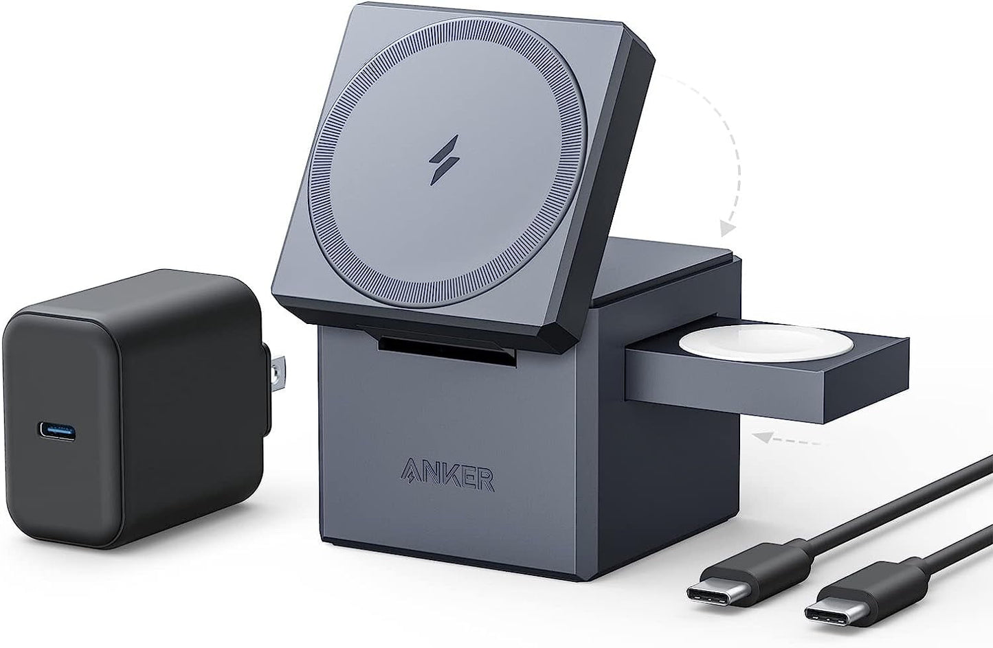 Anker 3-in-1 Cube with MagSafe front view — available in Kenya at Trewrld KES 14,000, M-Pesa & free Nairobi delivery