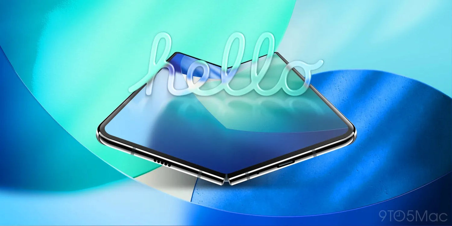Unofficial CAD render of Apple's rumored foldable iPhone via leaker Sonny Dickson, republished by 9to5Mac — not an official Apple image