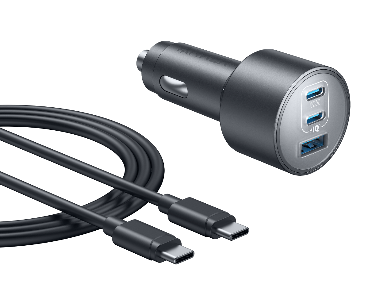 Anker Nano Car Charger 167.5W 3 Ports - front view