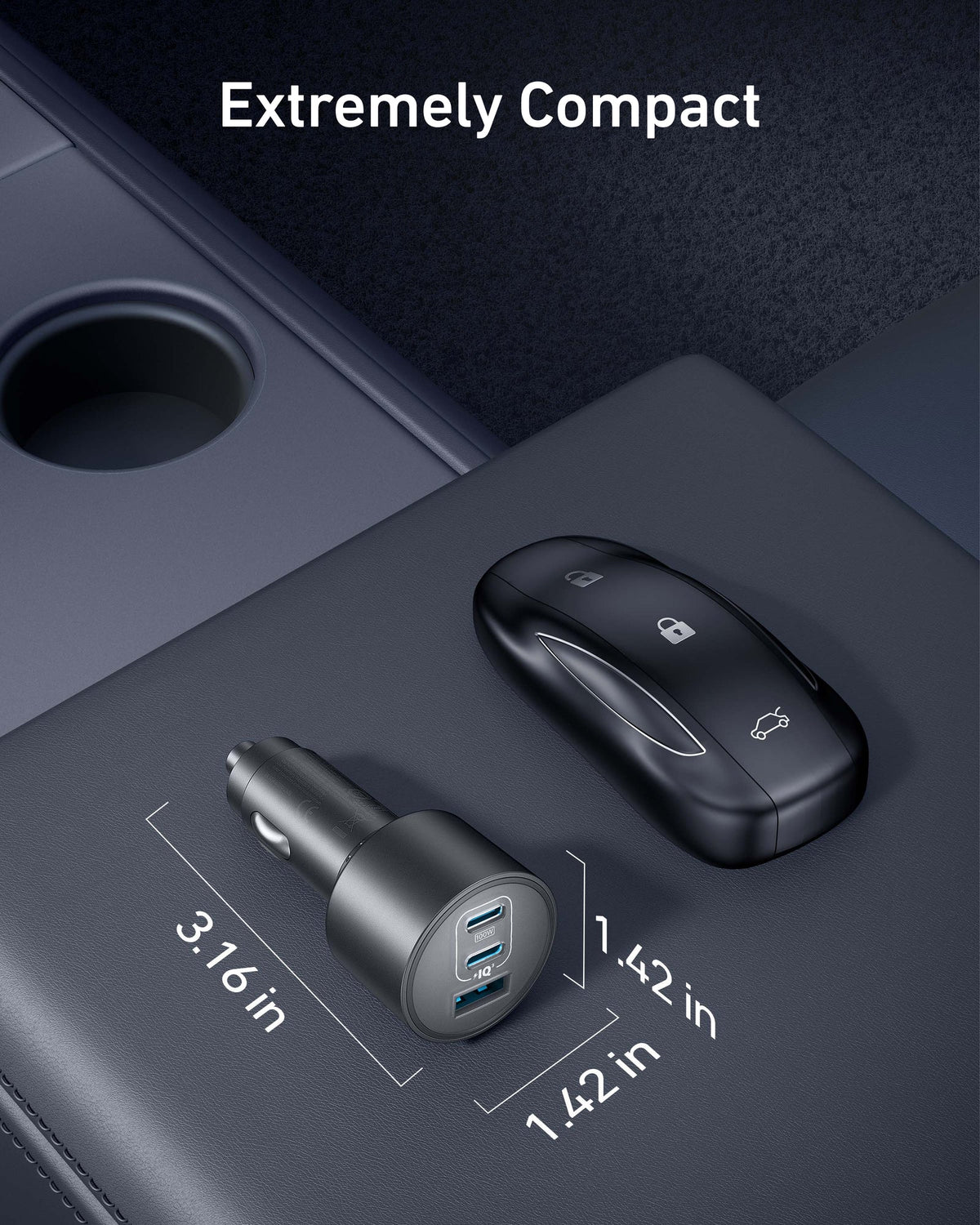 Anker Nano Car Charger 167.5W - ultra-compact 1.42 inch width design
