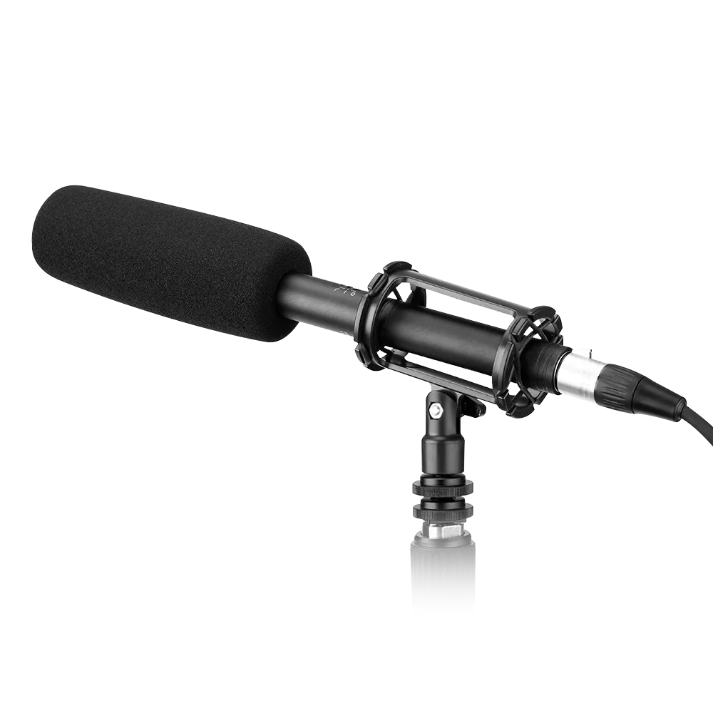 BOYA BY-BM6060 supercardioid shotgun microphone with fur windshield