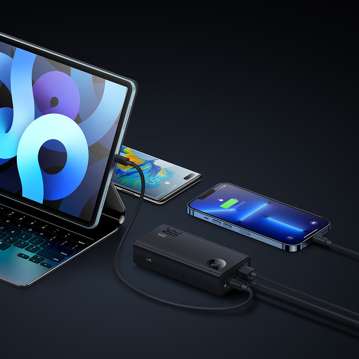 Baseus Adaman2 Power Bank charging multiple devices