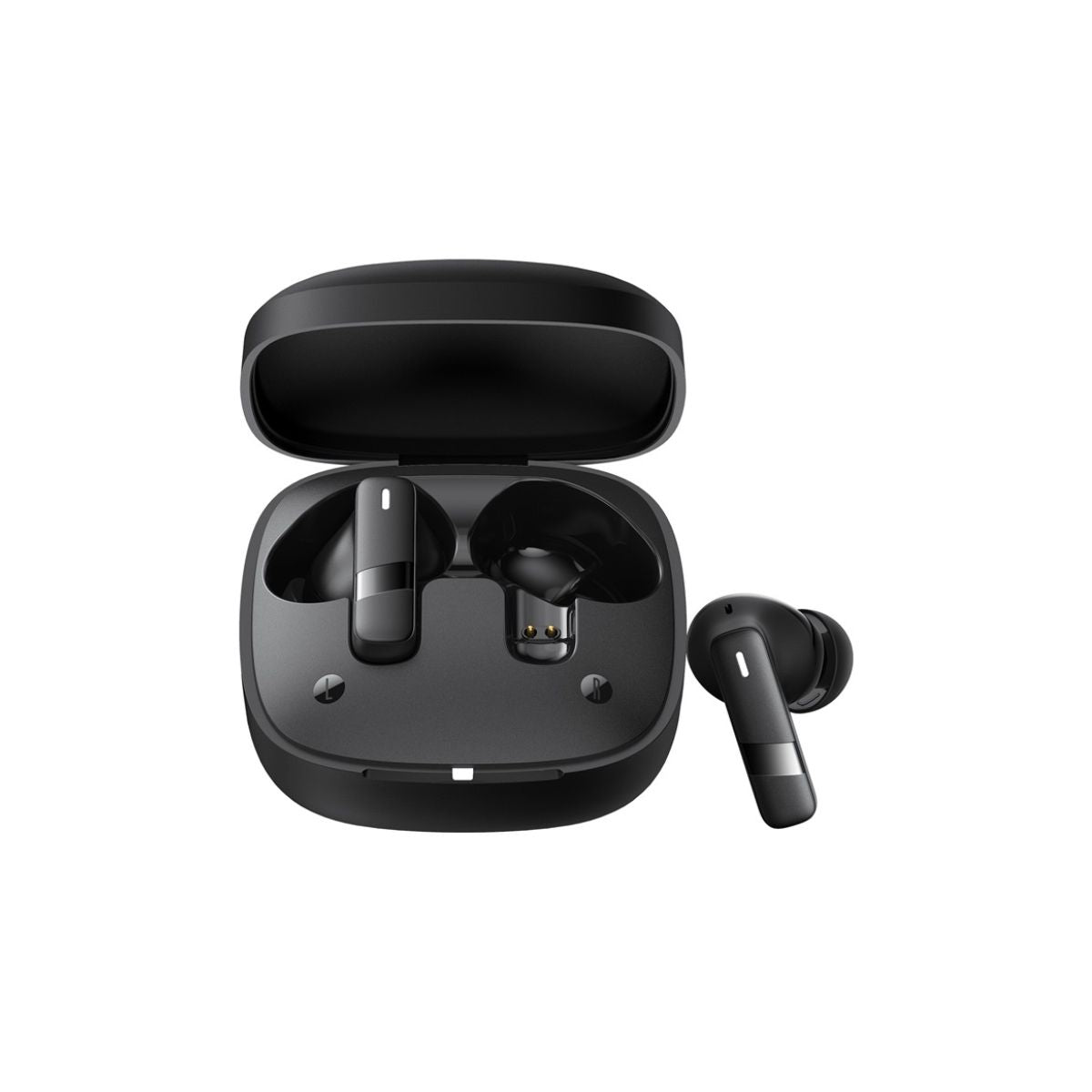 Baseus Bowie E20 earbuds - charging case open showing earbuds
