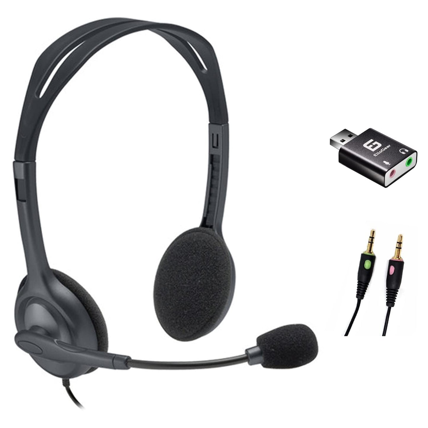 Logitech Stereo Headset H110 with Noise Cancelling Microphone,