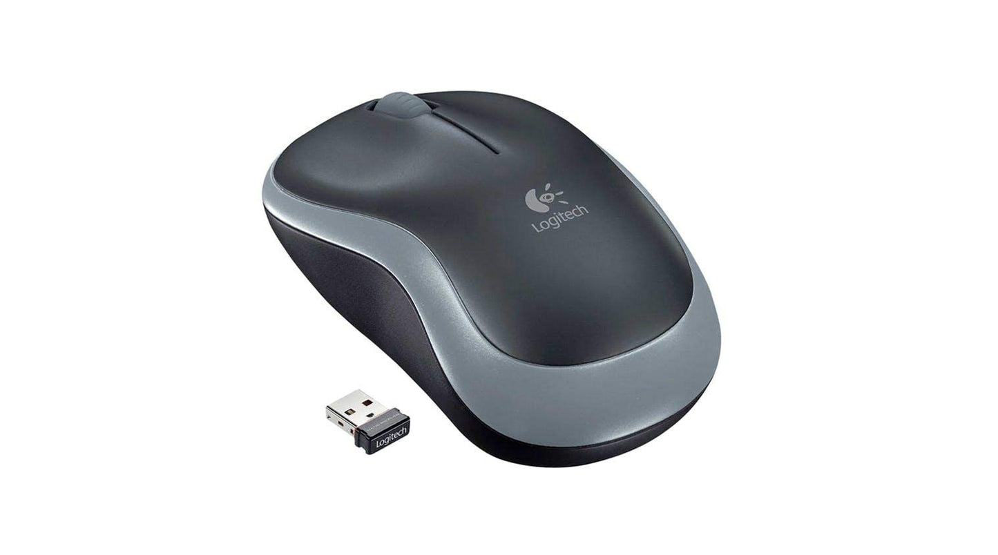 Logitech M185 Wireless Mouse,Black Red