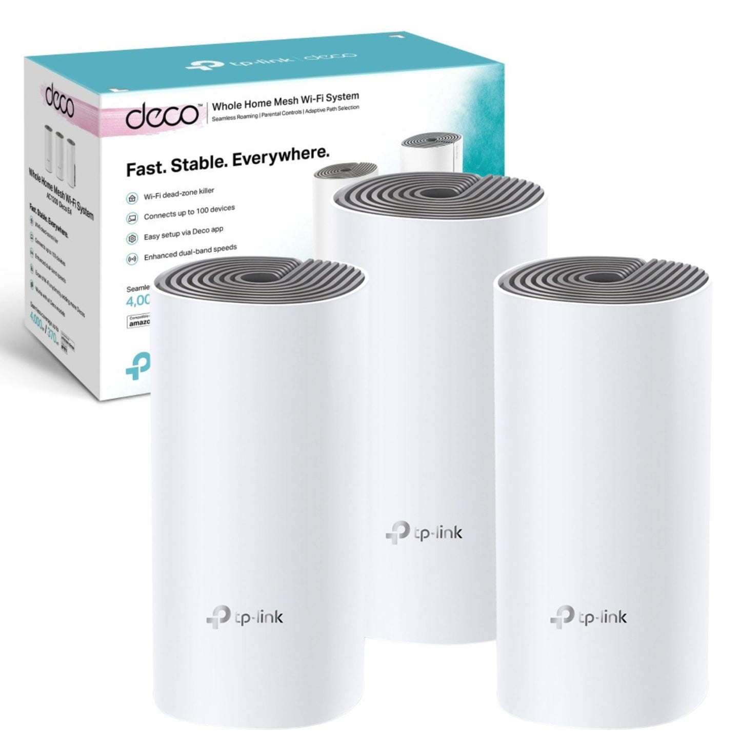 TP-Link Deco E4 Whole Home Mesh Wi-Fi System, Seamless and Speedy (AC1200)