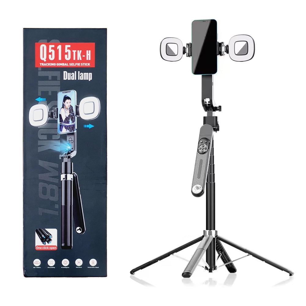 Q515TK-H Tracking Gimbal Selfie Stick With Dual Lamp