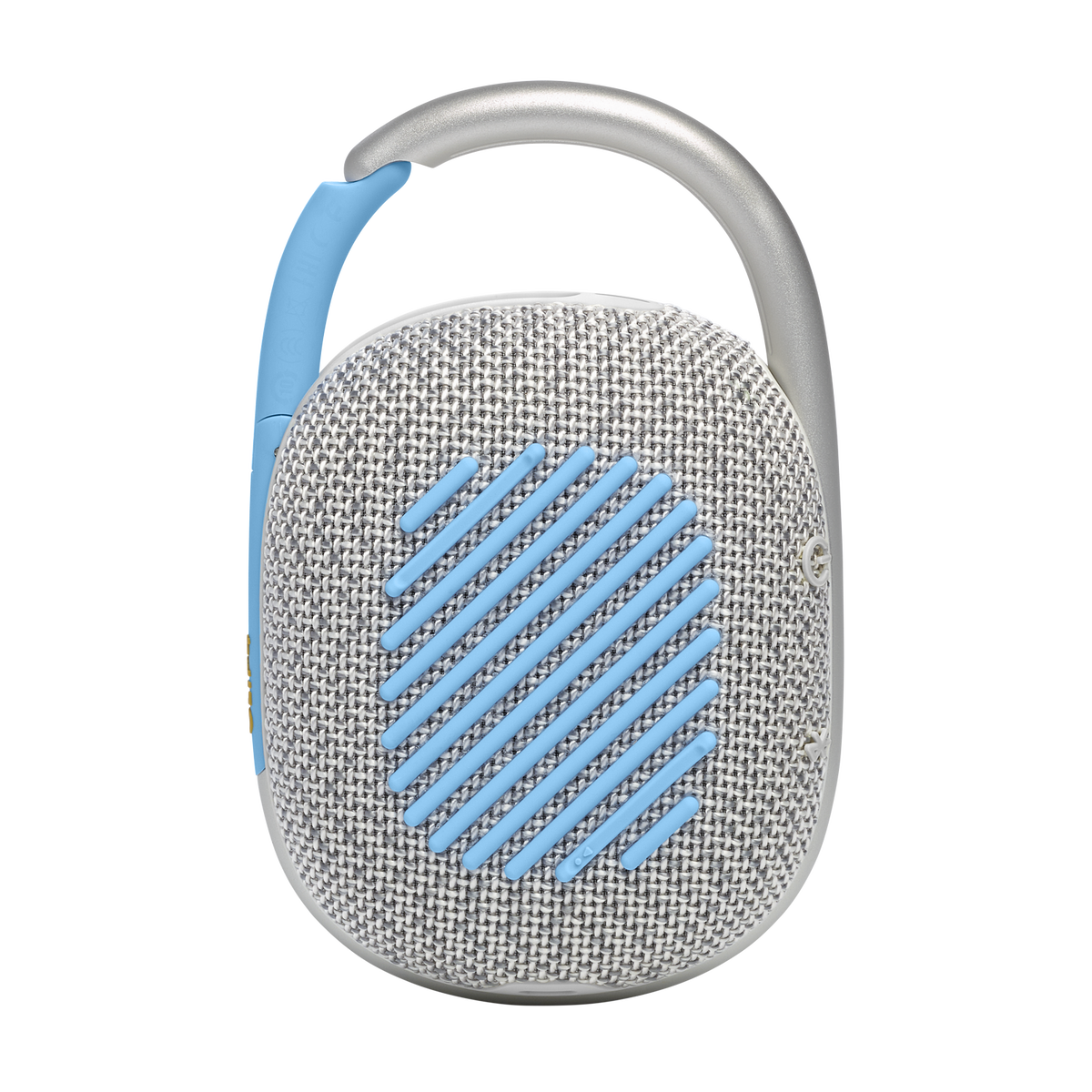 JBL Clip 4 Eco back view showing recycled fabric speaker grille