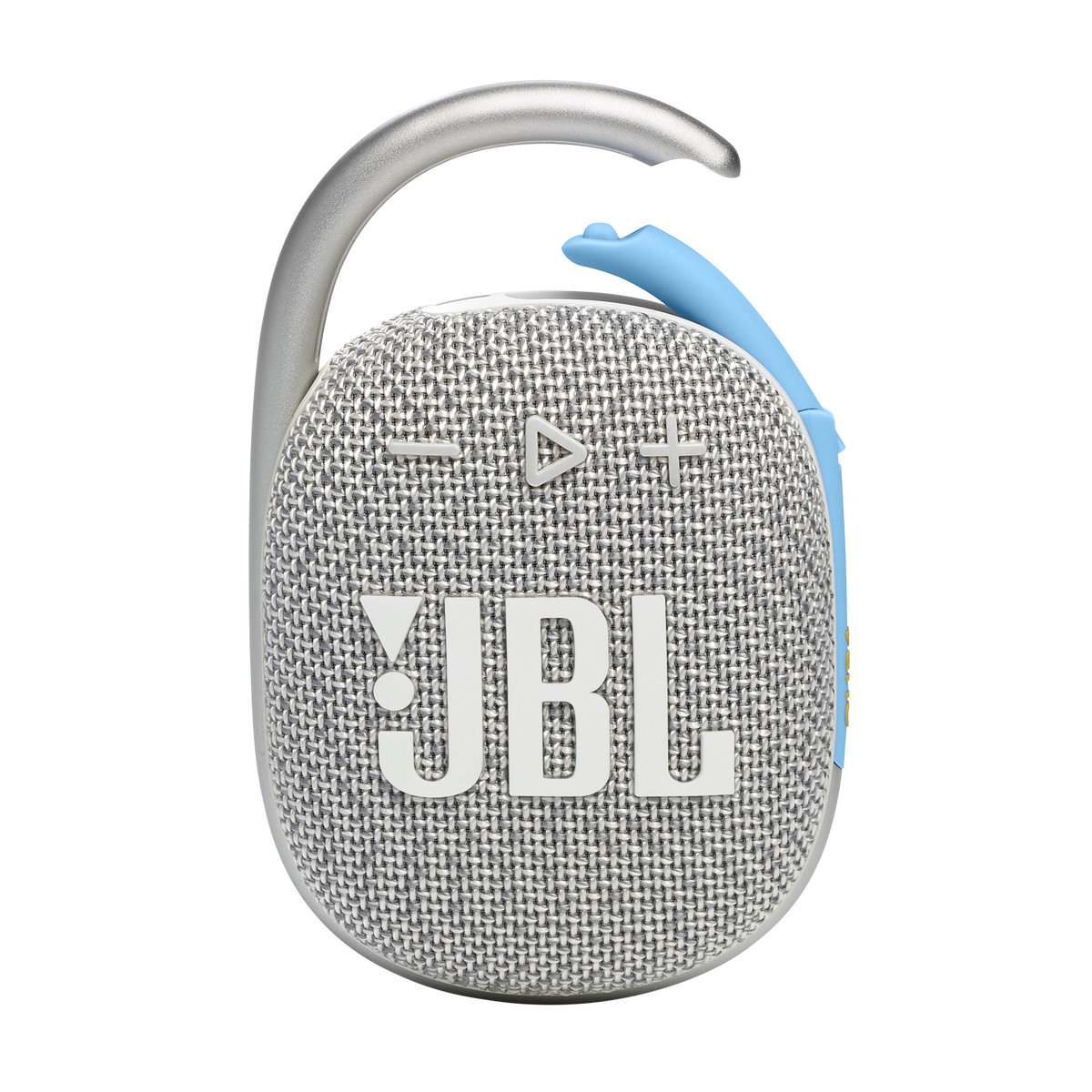 JBL Clip 4 Eco front view showing integrated carabiner clip