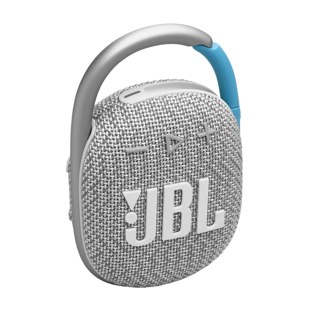 JBL Clip 4 Eco portable Bluetooth speaker in White - hero shot