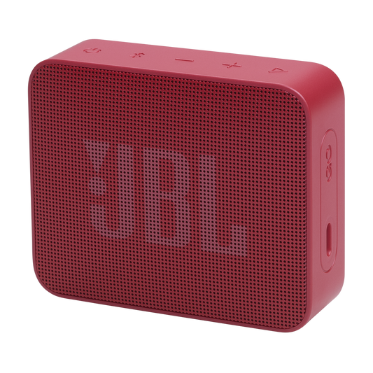 JBL Go Essential 2 portable Bluetooth speaker in Red - hero shot