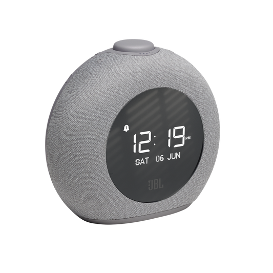 JBL Horizon 2 FM bedside clock radio speaker in grey - hero shot